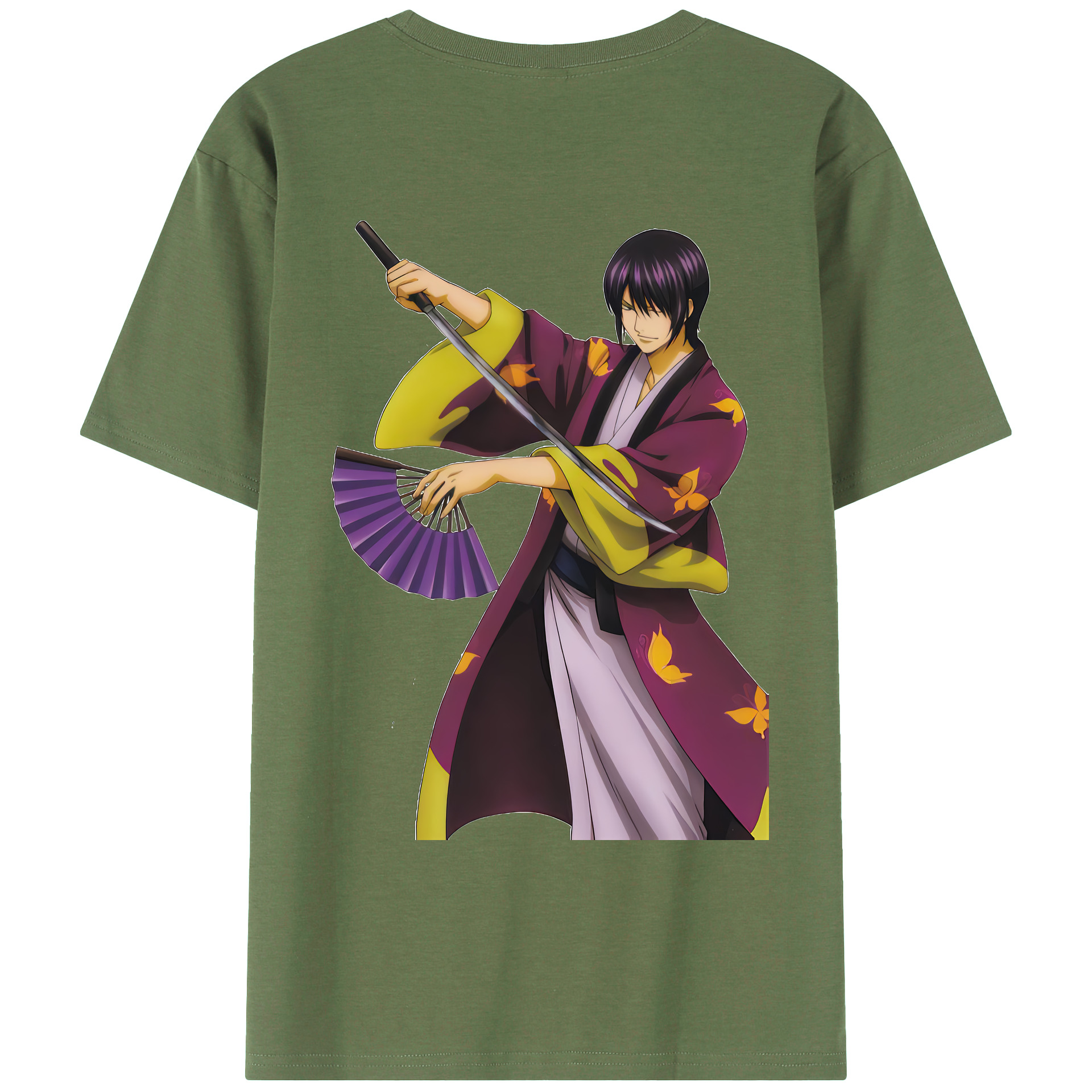 （画像用） ぎんたま 坂田銀時（さかたぎんとき） 神楽 志村新八（しむら しんぱち） GINTAMA Sakata Gintoki Kagura Shimura Shinpachi 綿100％ メンズ半袖Tシャツ（バックプリント） 通気性